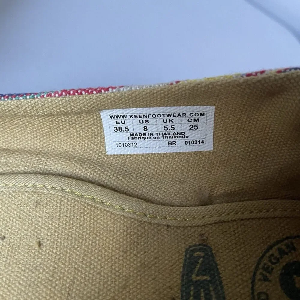 KEEN Cortona Boho Striped Canvas Ballet Flats Shoes Slip On Comfort Size 8